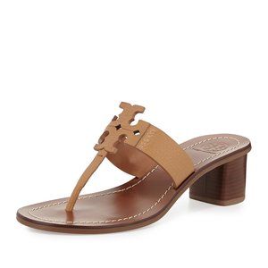 Tory Burch Royal Tan Moore Leather Thong Sandals